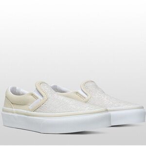 Vans slip on size 1.5 glitter and beige